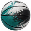 Ballon de basket extérieur noir, blanc et vert avec design moderne