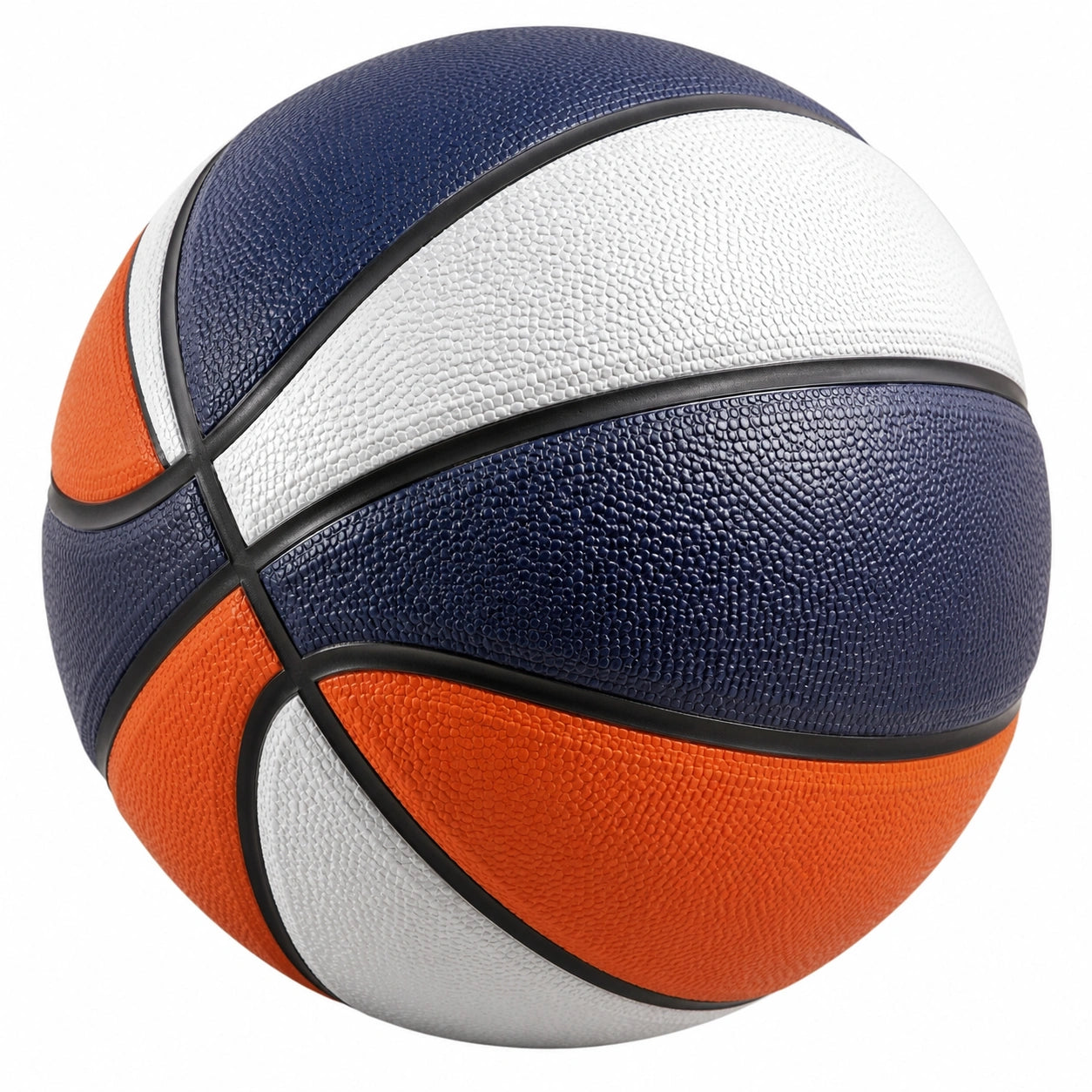 Ballon de basketball taille 7 pour extérieur et intérieur - Orange, Blanc, Bleu