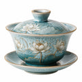Gaiwan en porcelaine verte avec soucoupe