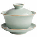 Gaiwan en Porcelaine avec Motif Oiseau et Bambou