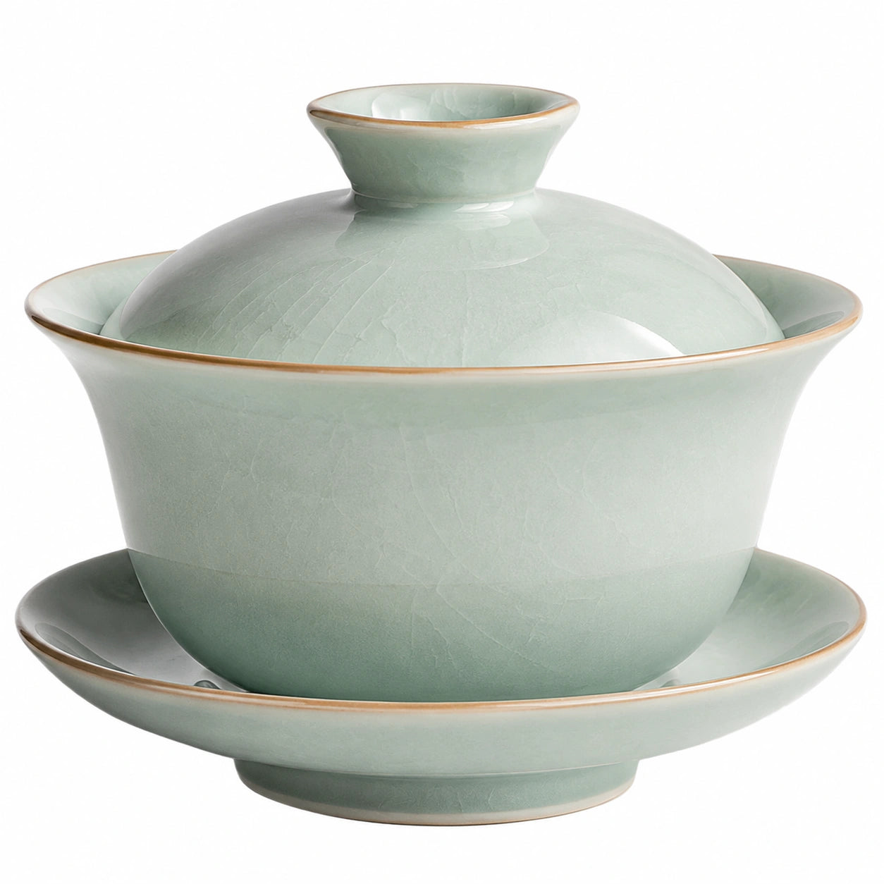 Gaiwan en Porcelaine avec Motif Oiseau et Bambou