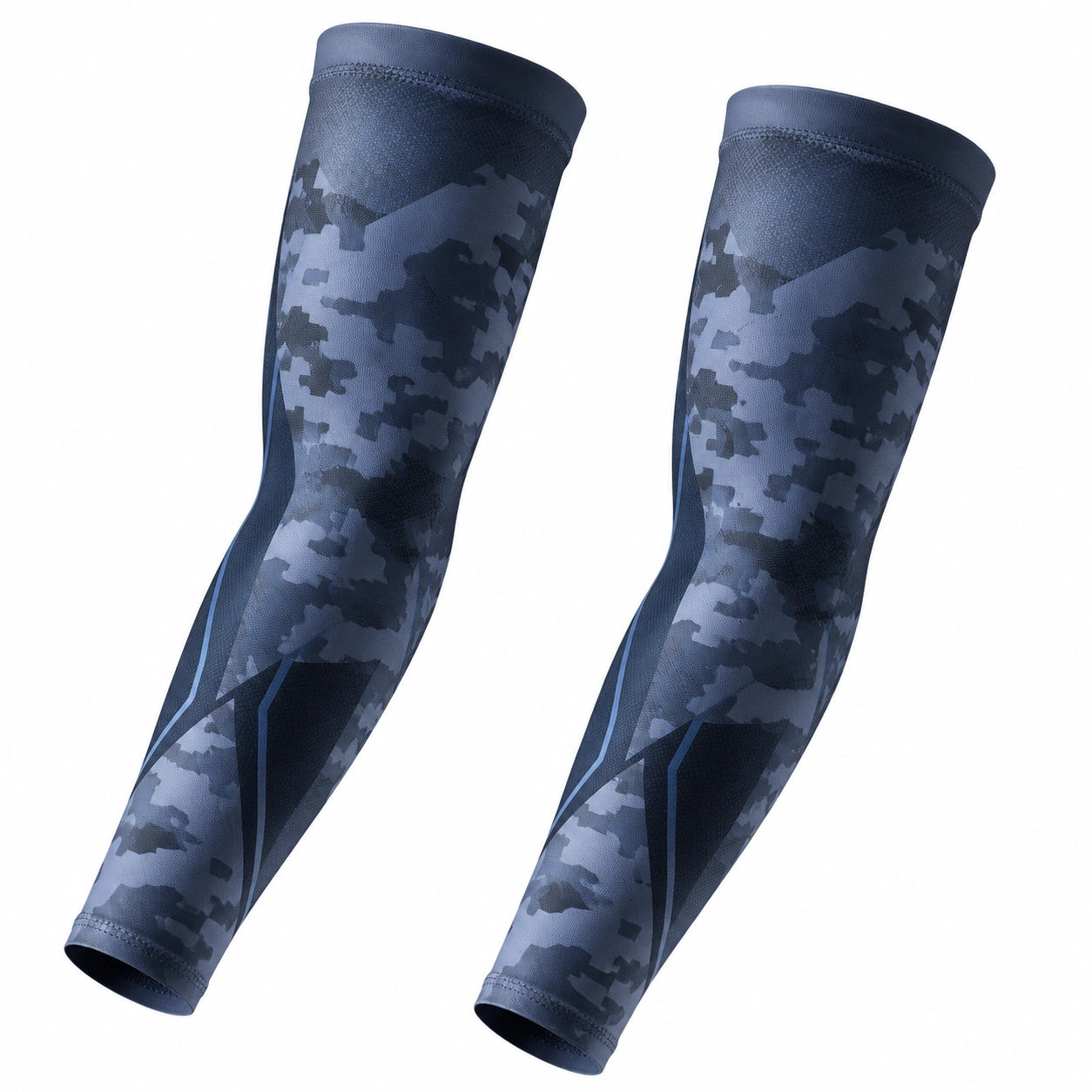 Manches de compression sport unisexes noir et gris