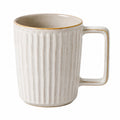 Tasse en céramique côtelée 350 ml vert et beige
