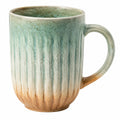 Grande tasse rayée en céramique bleue 350ml
