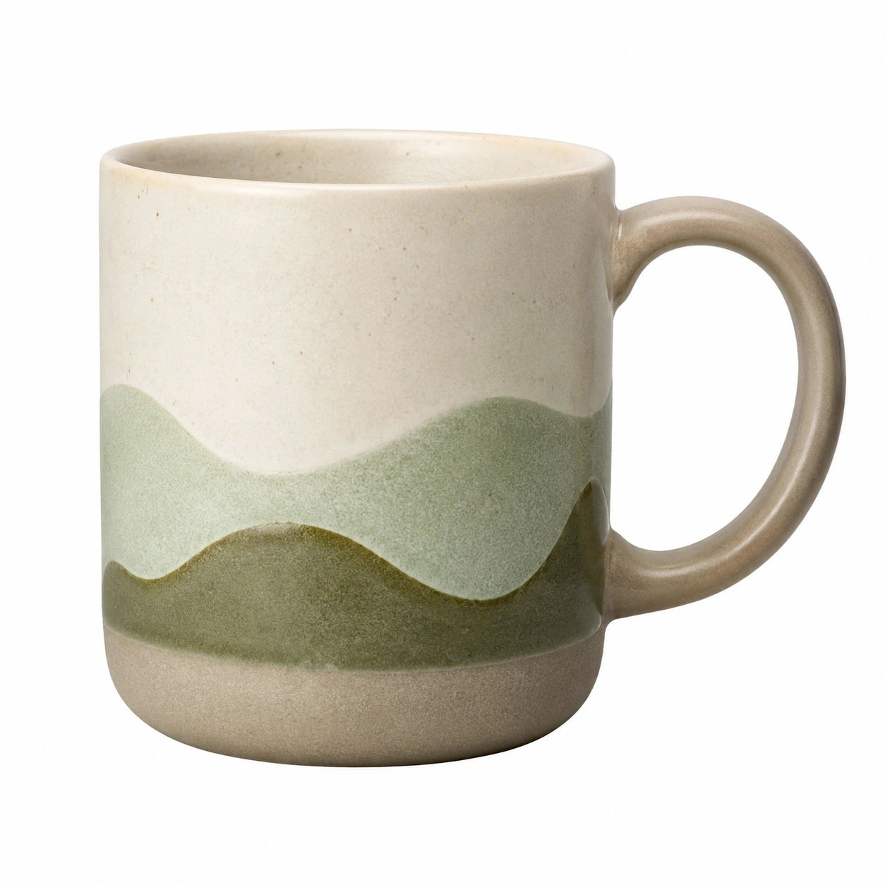 Tasse en céramique striée vert clair
