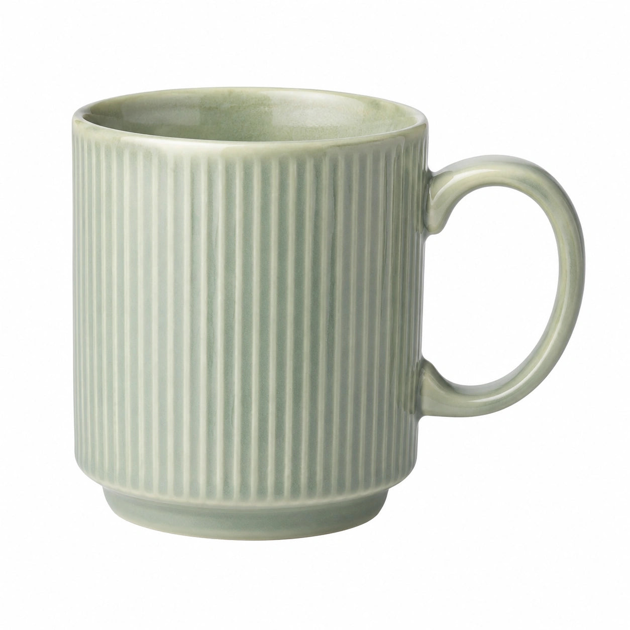 Tasse en céramique à rayures 350ml vert olive