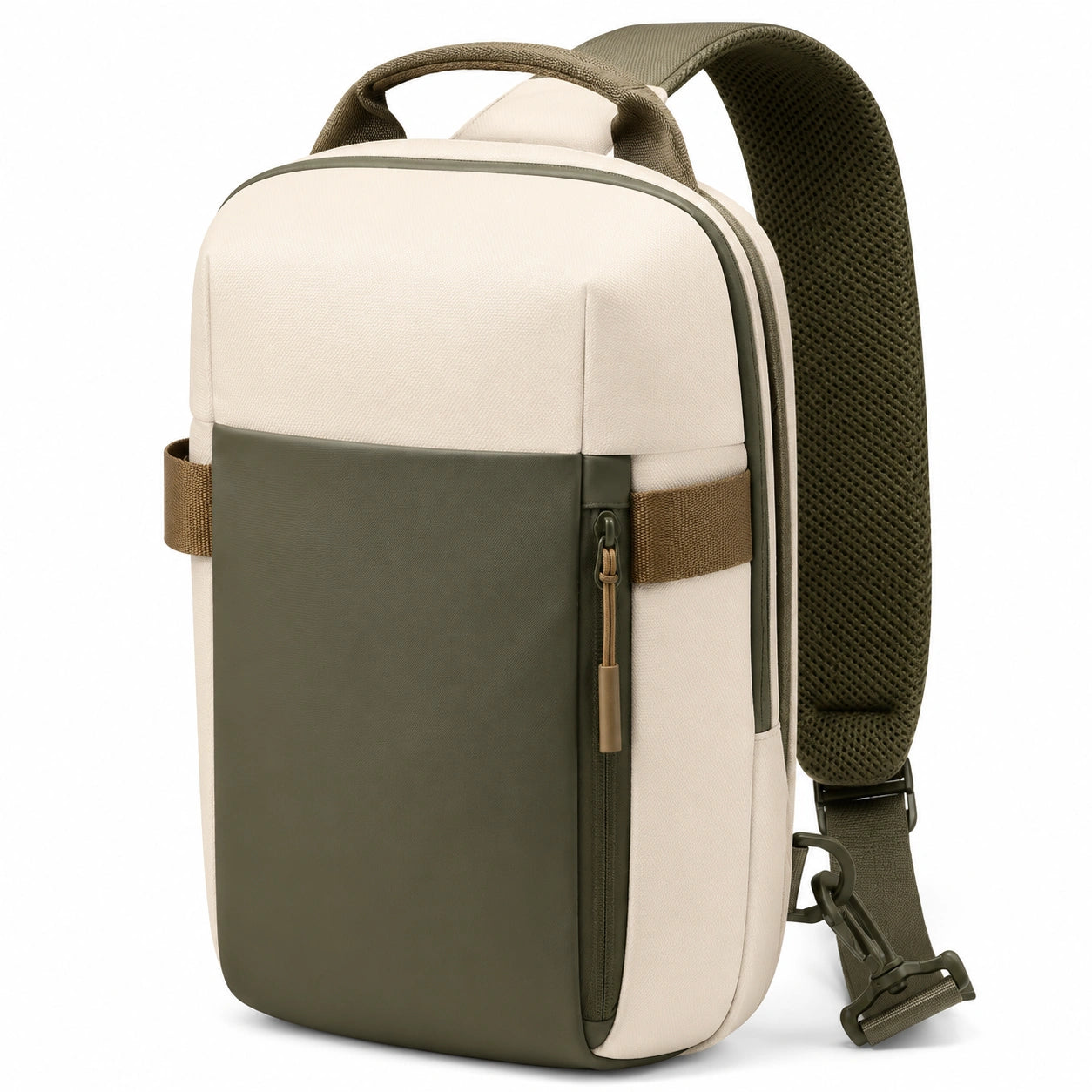 Sacoche bandoulière compacte pour homme en beige