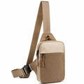 Sac à bandoulière unisexe marron et beige