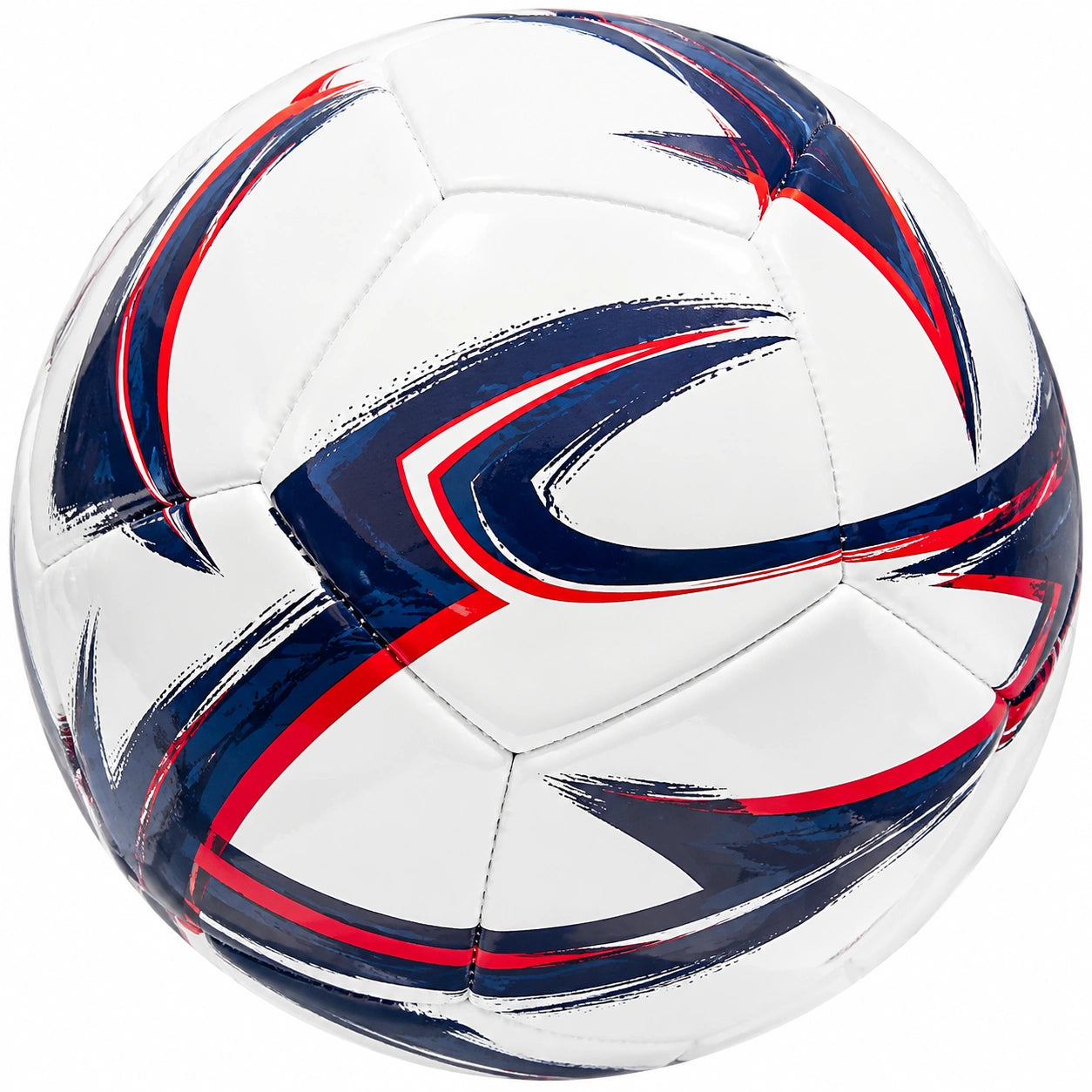 Ballon de Football Taille 5 Blanc, Bleu, Rouge