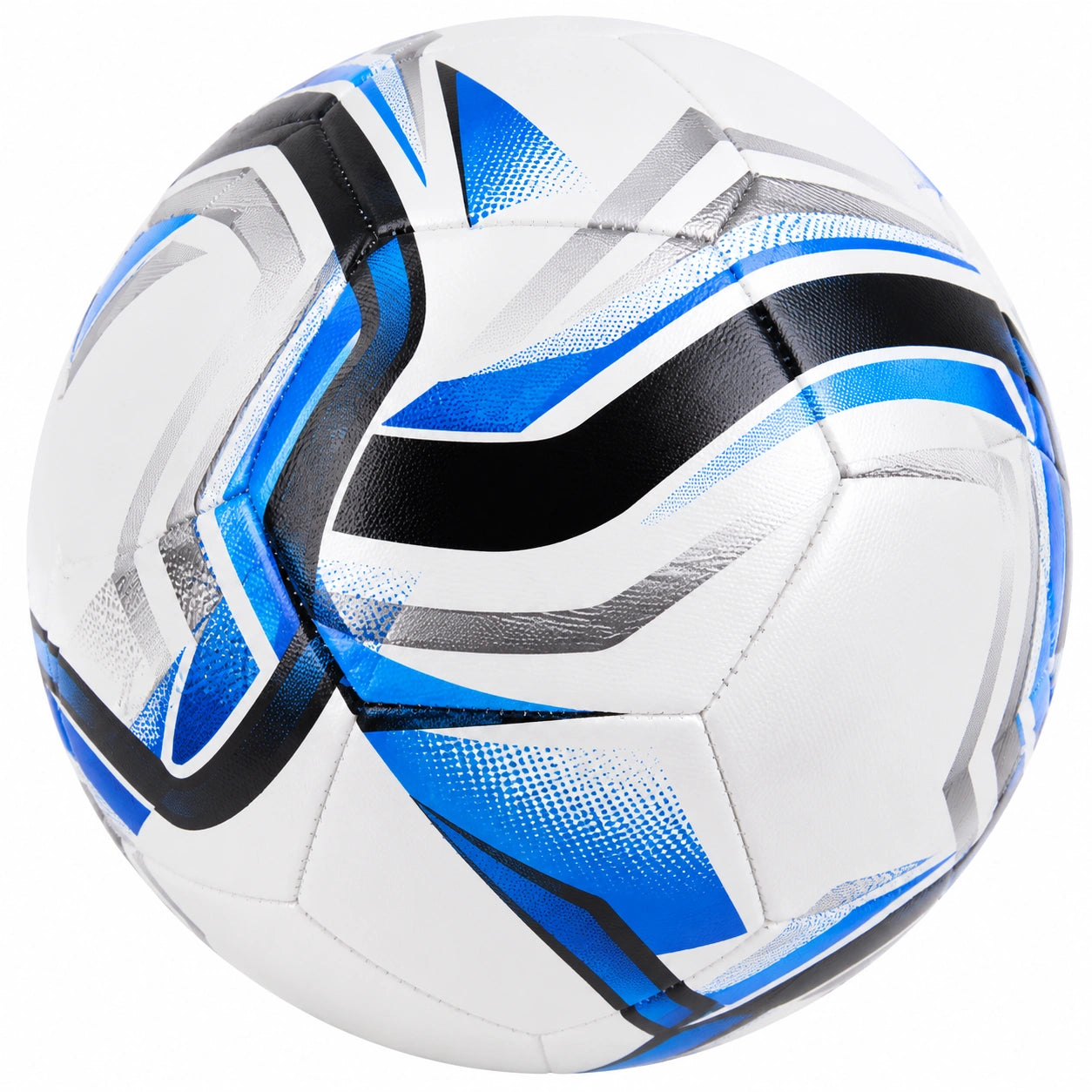 Ballon de football taille 5 bleu/blanc/noir