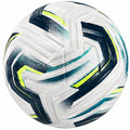 Ballon de football taille 5 blanc, bleu et jaune fluo