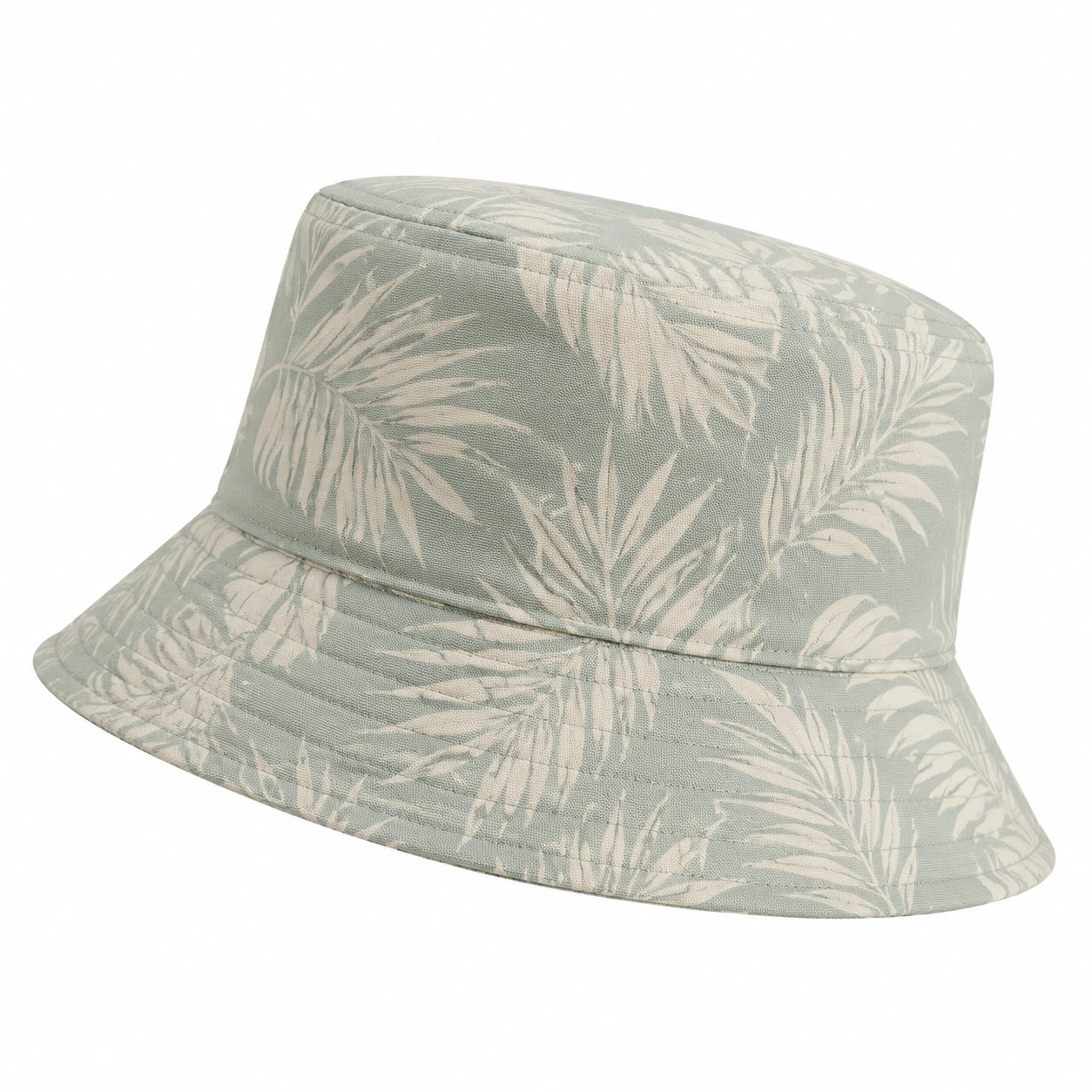 Chapeau Bob Motif Feuillage Vert d'Eau