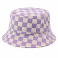 Bob à carreaux violets et blancs