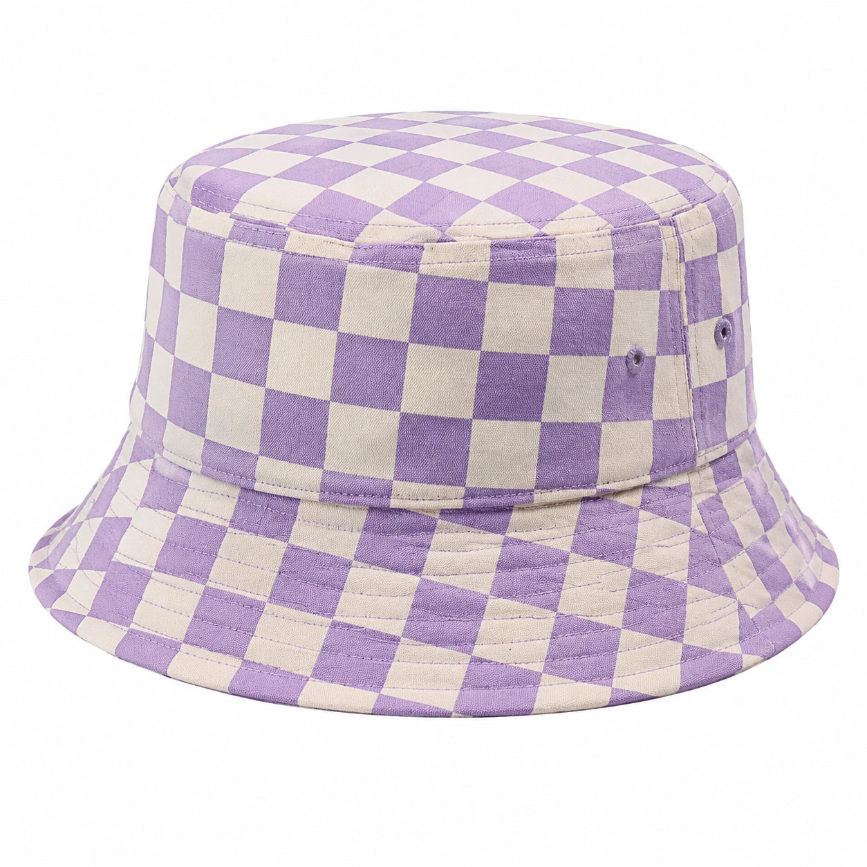 Bob à carreaux violets et blancs