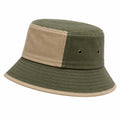Chapeau bob bicolore kaki et beige pour unisexe