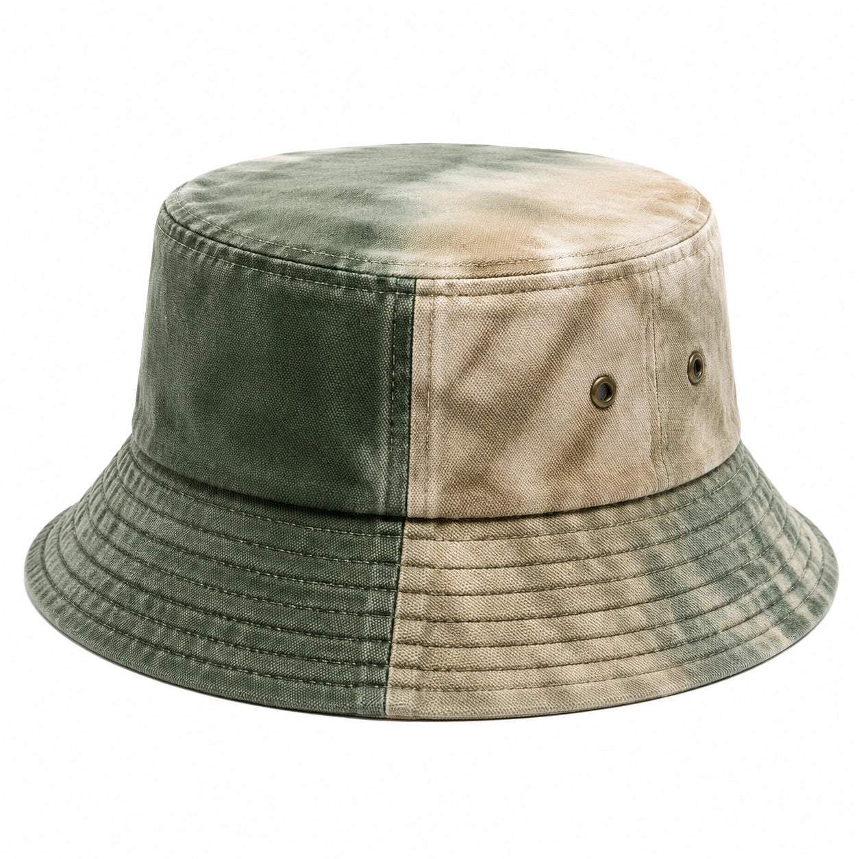 Chapeau Bob Tie-Dye Bicolore Vert et Kaki