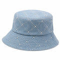 Chapeau Bob Bleu en Jean avec Perles