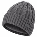 Bonnet en tricot torsadé gris pour adulte