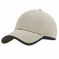 Casquette de Baseball Beige avec Visière Noire Respirante
