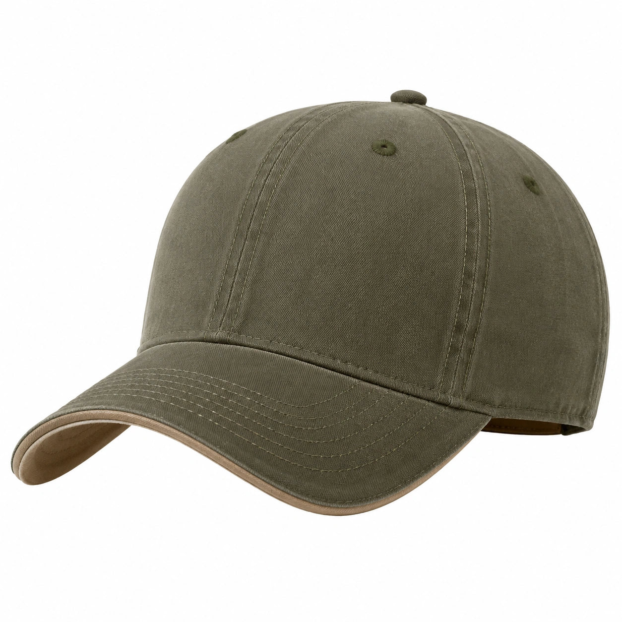 Casquette de baseball unisexe ajustable vert kaki