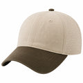 Casquette de baseball unisexe beige et marron avec ventilation