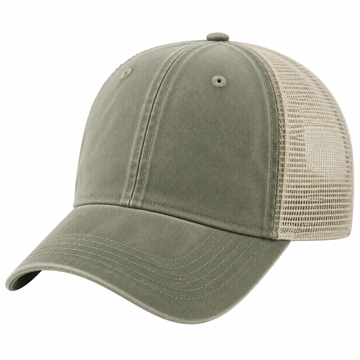 Casquette filet ajustable kaki et beige