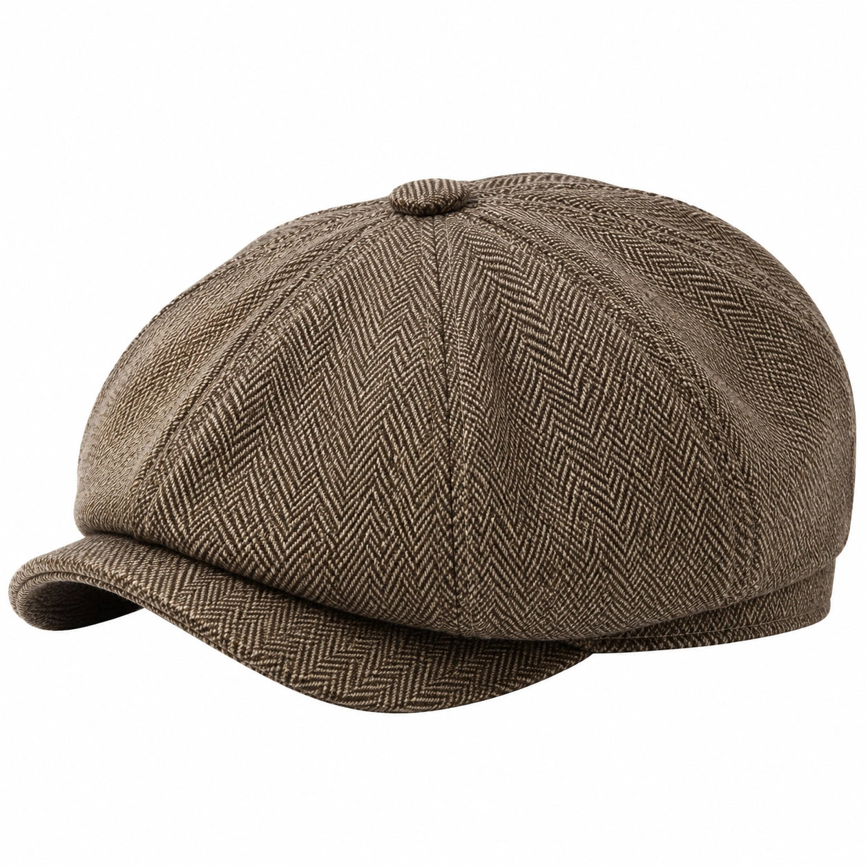 Casquette Gavroche Motif Chevron Marron