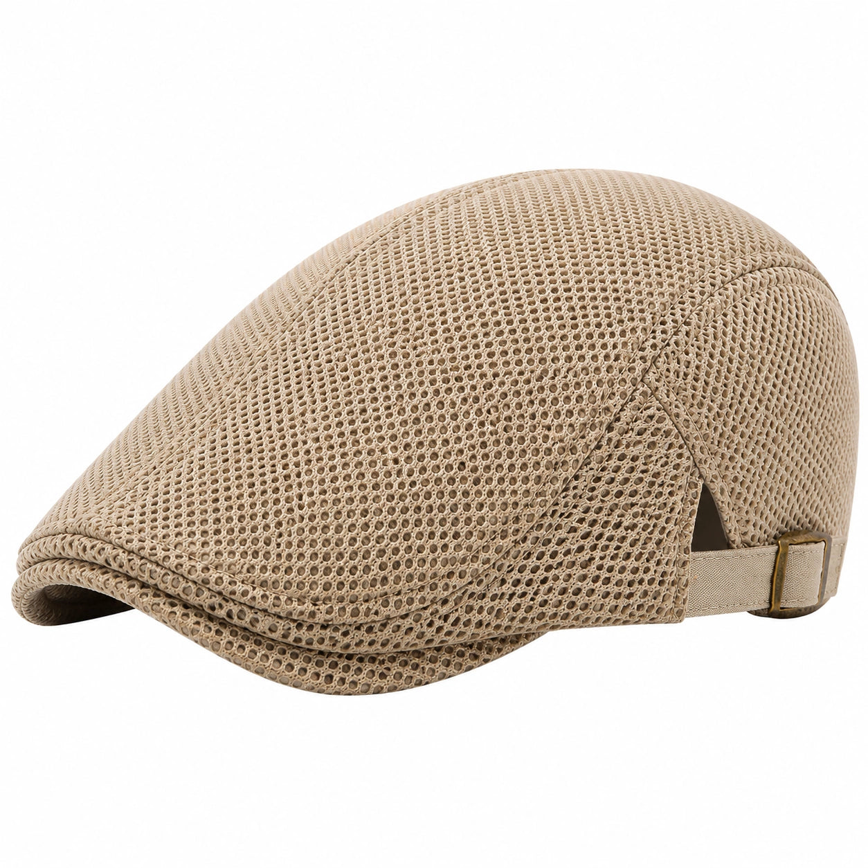 Casquette Plate Respirante Réglable Beige