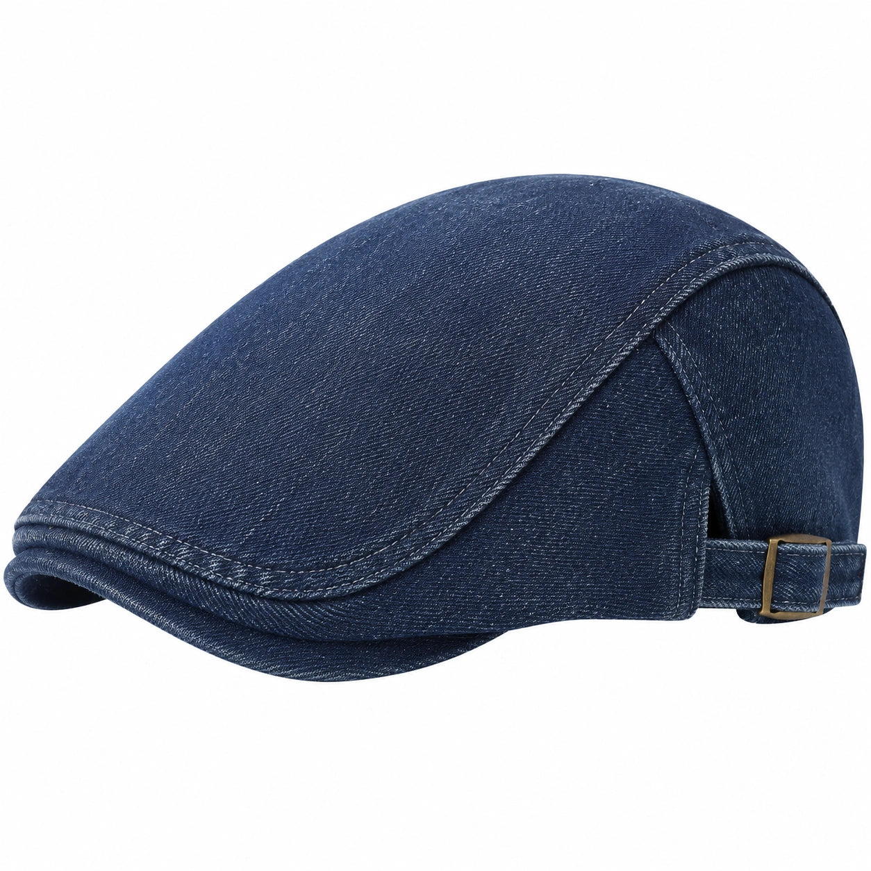 Casquette Plate en Jean Réglable Bleu