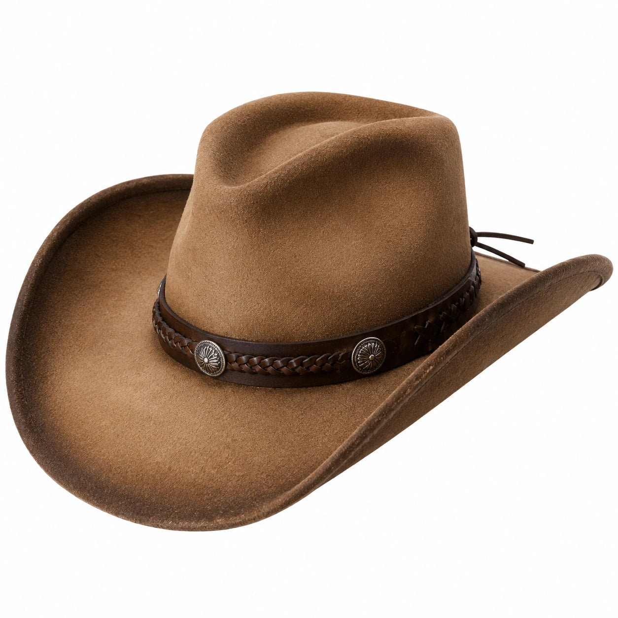 Chapeau Cowboy Feutre Brun Bord Large