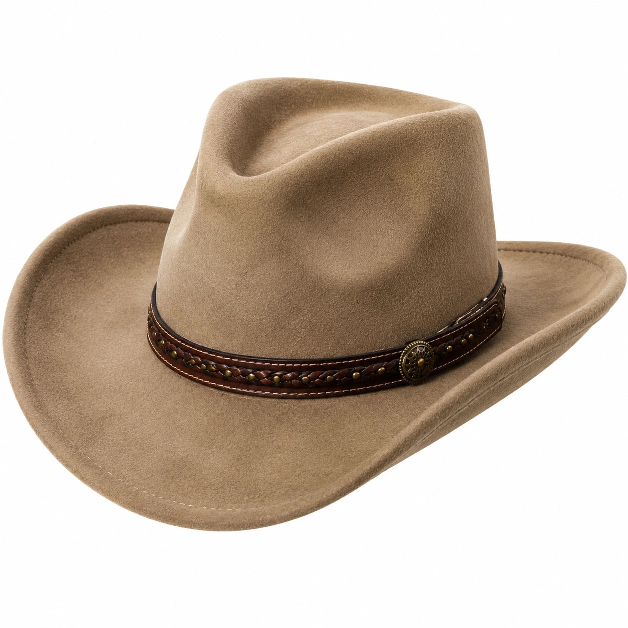 Chapeau de cowboy noir avec ornement métallique
