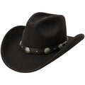 Chapeau Cowboy Noir avec Bandeau en Cuir