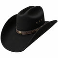 Chapeau Cowboy Gris avec Bande en Cuir et Décoration