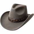 Chapeau Cowboy en Feutre Marron avec Décorations Métalliques