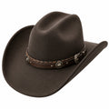 Chapeau Cowboy Vintage avec Détails Tressés - Marron